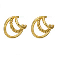 Fashionable Stainless Steel Jewelry Earrings Twist Chain Round Wire Gold Jewelry Earrings